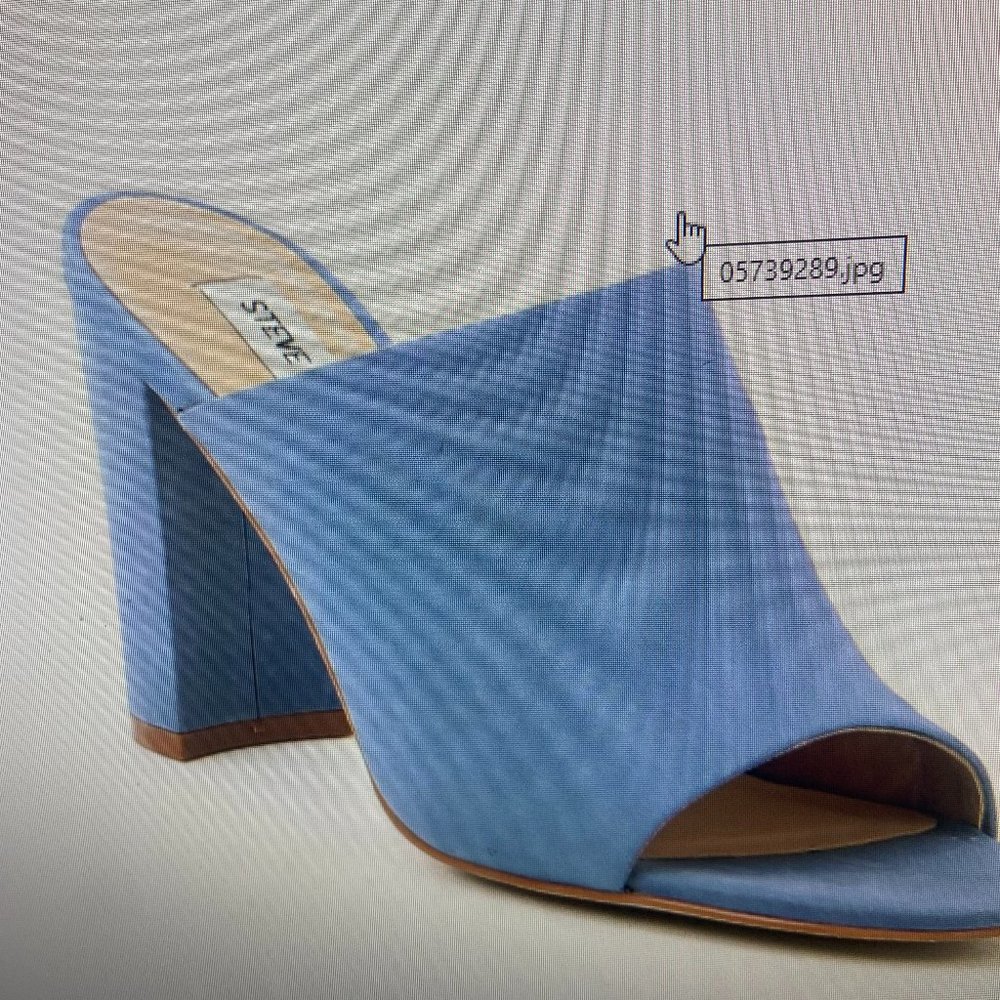 Steve Madden Esmeraldo/Esmeso 1S1 Size 9 Mule 4" Sandal in Slate Blue